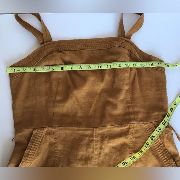 Old Navy Linen Boho Chic Smocked Romper Shorts with Pockets Adj. Straps sz Large - Picture 7 of 16